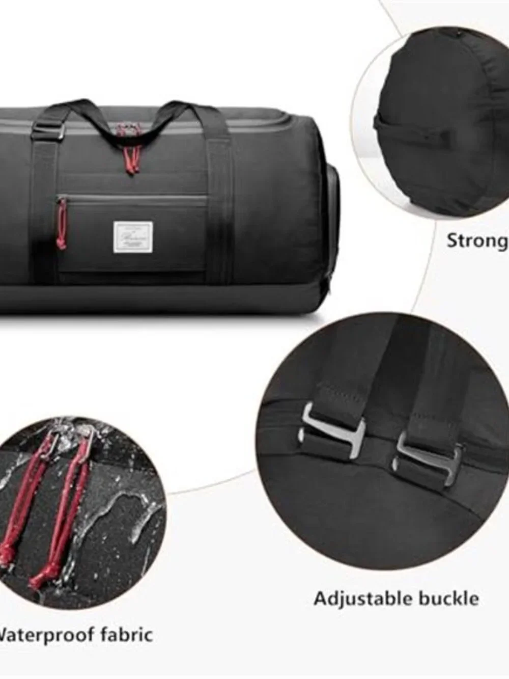 Mens Gym Duffel Bag 65L Travel Bag Shoe Compartment Waterproof Weekender Bag